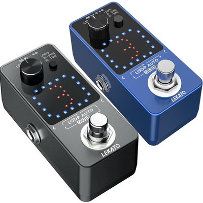 LEKATO Guitar Looper Pedal w/Tuner Unlimited Overdubs 3 Loops 18 Minutes Record 