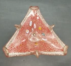 Murano Red Millefiori Abstract Glass Trinket Bowl Ashtray Gold Adventuring