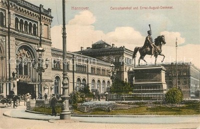 Hanover City Central Station and Ernst August Monument