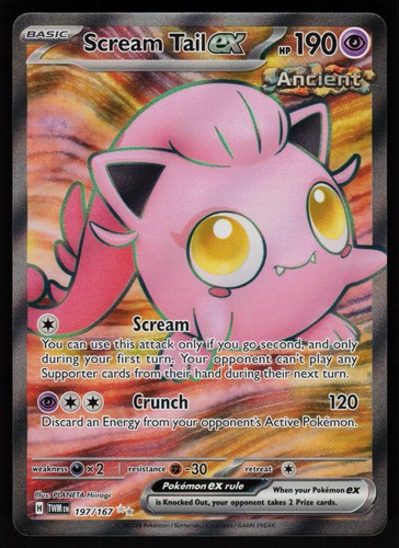 Scream Tail ex 197/167 Twilight Masquerade Holo Ultra Rare NM/M Pokemon Hiiragi