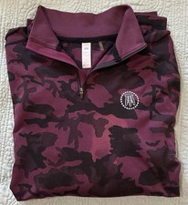 UNRL Golf Barstool Sports Men  s Lg Purple Camo 1/4 Zip Pullover Free Shipping