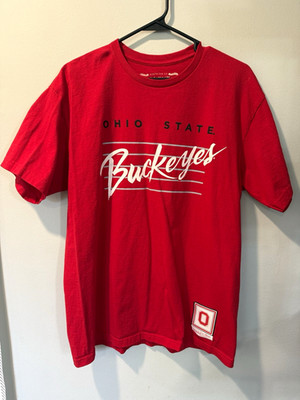 Ohio State Buckeyes Mitchell & Ness Nostalgia Co. Graphic T-Shirt L Red - No Tag