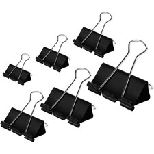 Binder Clips Paper Clamps Assorted Sizes 100 Count Black , X Large, Large,