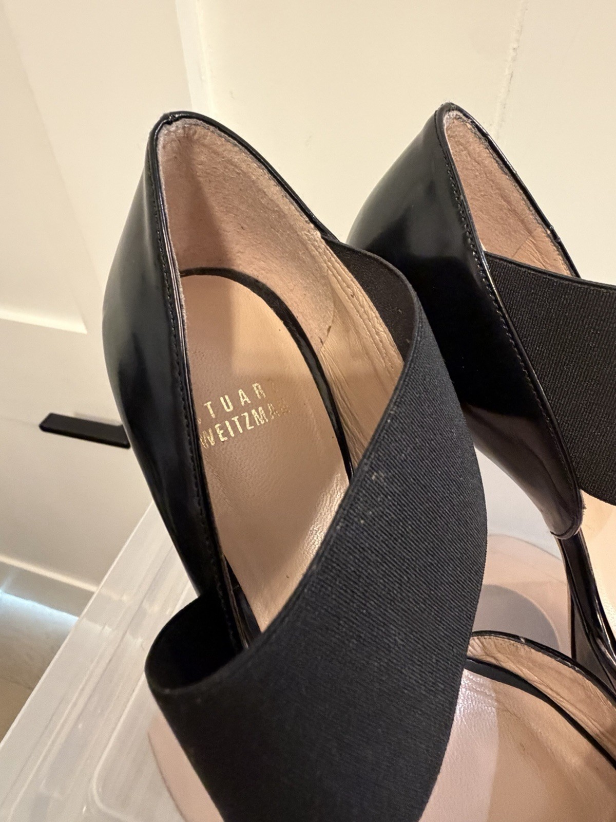 Stuart Weitzman Black Strapping Platform Open Toe… - image 5