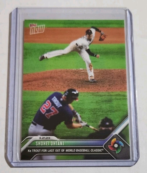 SHOHEI OHTANI 2023 Topps Now World Baseball Classic Ks Mike Trout #WBC-71 Angels