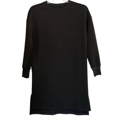 Universal Standard Game Size 0 (4XS) Black Ceres Side Vent Sweatshirt Dress NWT