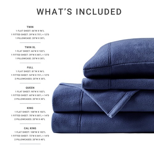 Micro Fleece Bed Sheet Set, Warm, Sheets with 14" Deep Pocket, for Cold Seaso... - Picture 6 of 12