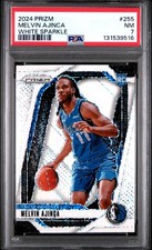 2024-25 Prizm Psa 7 Melvin Ajinca White Sparkle SSP Rookie RC
