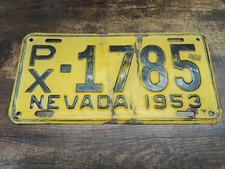 Nevada License Plate Tag Classic Car  Antique Auto 1953 53 50s PX 1785