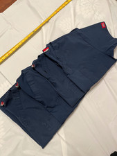 Dickies Scrub Top Lot of 4 Navy Blue V-Neck Short Sleeve Small See Measurements