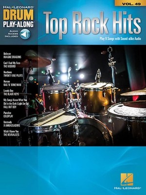 Top Rock Hits: Drum Play-Along Volume 49 (English) Paperback Book