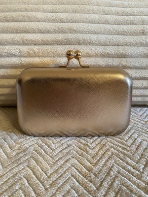 Bijou Brigitte Clutch Umhängetasche mit Goldkette Kettenriemen & Bügelverschluss