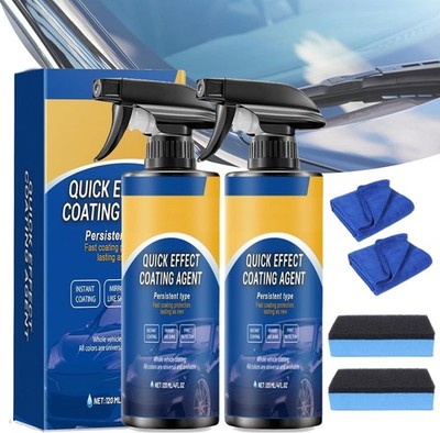 Quick Effect Car Coating Spray 2 Pack, Waterless Wash Polish, Paint... 