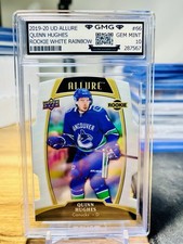 2019-20 UD Allure Quinn Hughes Rookie White Rainbow GMG Graded 10 Gem Mint 💎 RC