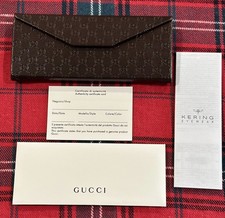 Authentic Gucci GG Monogram Fold-Over Sunglass/Eyeglass Case Papers Card