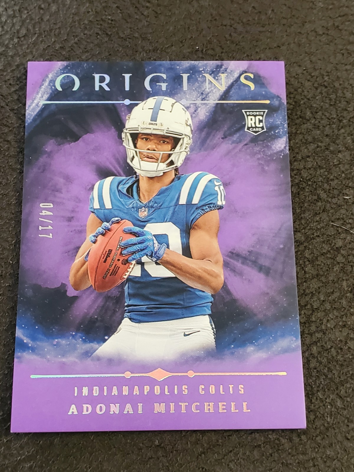 2024 Panini Origins - Adonai Mitchell - /17 Purple Rookie #108 Colts