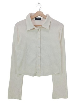 CIDER Hemd-Bluse Damen Bluse Gr. DE 40 creme Casual-Look
