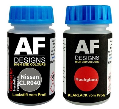 Lackstift für Nissan CLR040 Deep Silver MK II Metallic + Klarlack je 50ml Autola