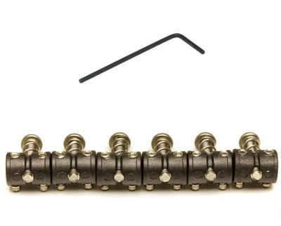 Graph Tech String Saver Barrel Saddles Set for Jazzmaster/Jaguar/Mustang, Black