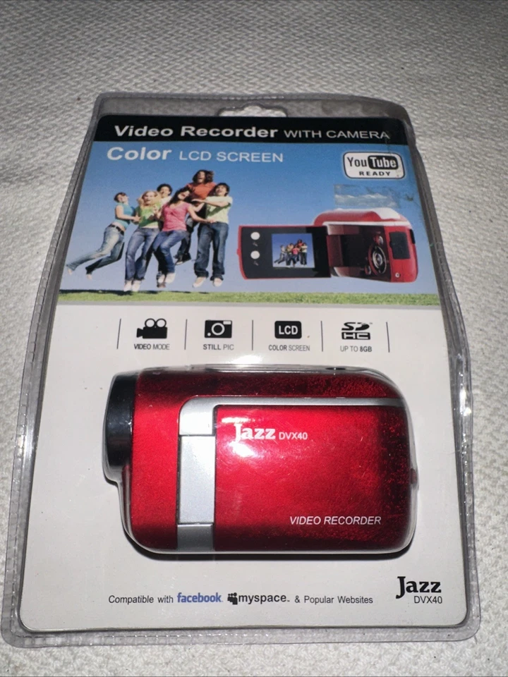 Jazz DVX40 Video Recorder with Camera ,Color LCD Screen. Red NEW - Image 2 of 4