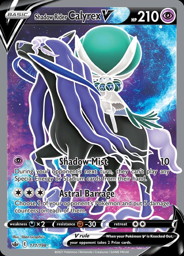 Pokemon Shadow Rider Calyrex V (171/282) Chilling Reign NM HOLO