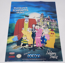 Addams Family Pugsleys Scavenger Hunt Poster Super Nintendo Promo SNES Vtg 1990