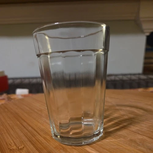 VTG CLEAR 4 oz PANELED OPTIC JUICE  3.5" TUMBLERS