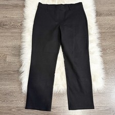 Quince Womens Ultra Stretch Ponte Straight Leg Pants Size Large Black Pull On