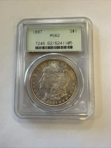 1897 MORGAN SILVER DOLLAR PCGS MS 62