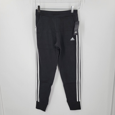 Adidas Joggers Girls XL 16 Slim Fit Cotton Stripe Logo Pockets