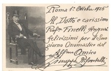 Ripostelli Giuseppe, autograph portrait Rome 1.10.1926, literary, illustrator.