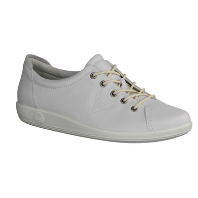 Ecco Soft 2.0 2065030100 Damen, Halbschuhe, White, Leder, Schnürer - Bequeme