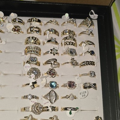 Xuping Gold Plated Adjustable Fashion Rings Cubic Zirconia, Sizes 9 & 10