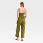 Women Beaded Linen Jumpsuit - A New Day Green M
