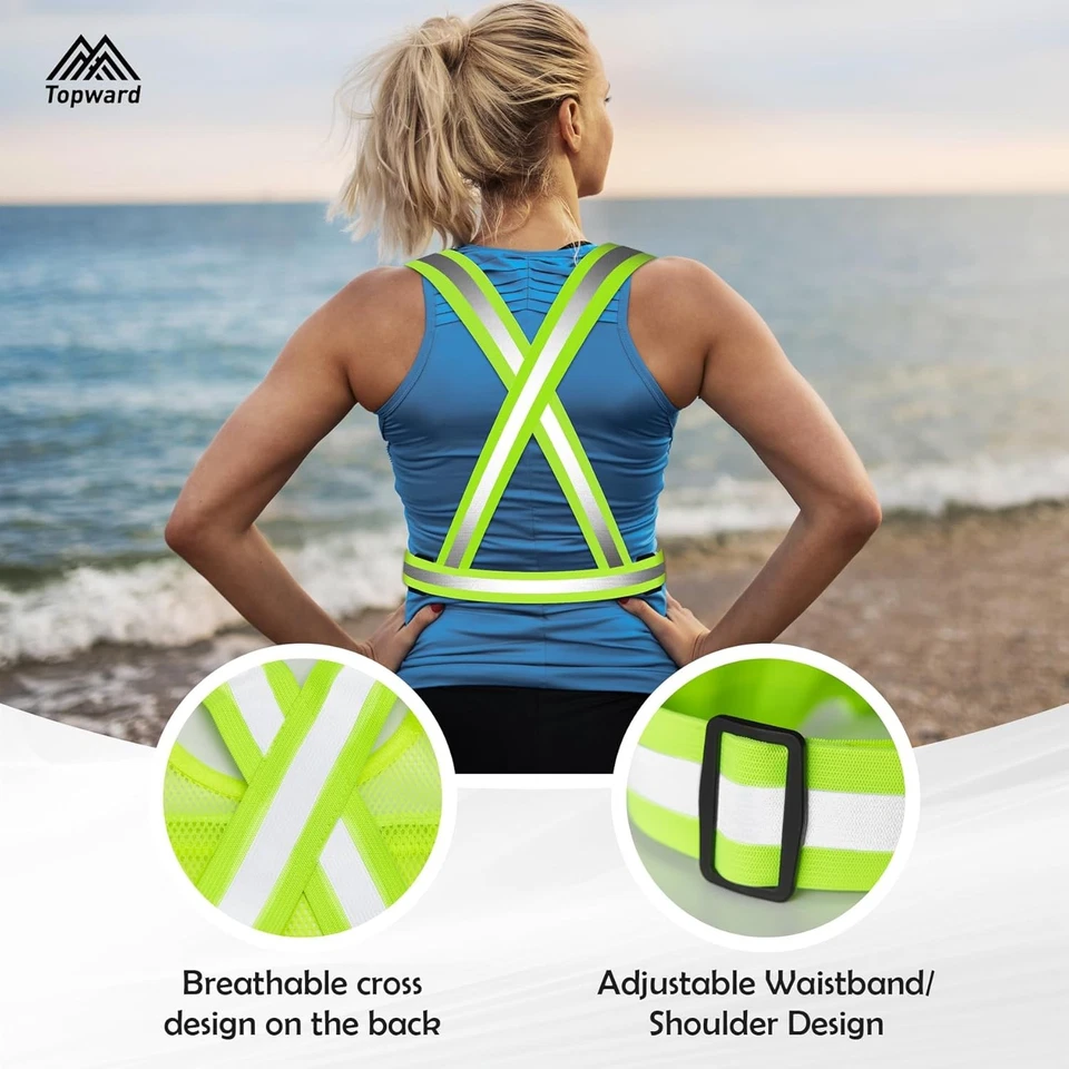 Running Vest Chest Phone Holder for Women Men, Reflective Vest Safety Gear for D - Image 3 of 4