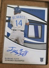 2021 Immaculate Edward Olivares rookie jersey patch relic on card autograph 4/10. rookie card picture
