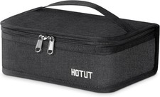 Insulated Lunch Bag Small Thermal Cooler Tote Black 25 x 15 x 8 cm