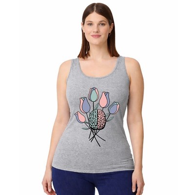 Gehirn Blumen Damen Trägershirt Tank Top Psychologie psychische Gesundheit Geschenk für sie