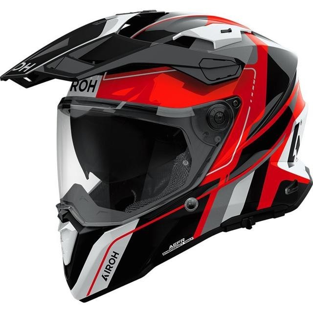 Casque AIROH COMMANDER 2 SKIP moto enduro avec visière amovible et écran solaire mat noir taille L