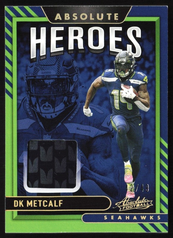 2021 Panini Absolute Heroes Memorabilia Gold 42/49 DK Metcalf #AH23 GS1