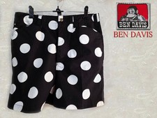 Ben Davis Men's Dot Pattern Shorts M Black Cotton Casual Pants