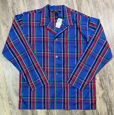Polo Ralph Lauren NWT Pajama Sleep Shirt Blue Red Plaid Cotton Men  s Large
