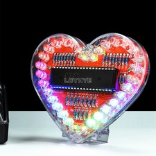 DIY Electronic Kit LED Heart-Shaped Multicolor Flow Light 51 Microcontroller RGB