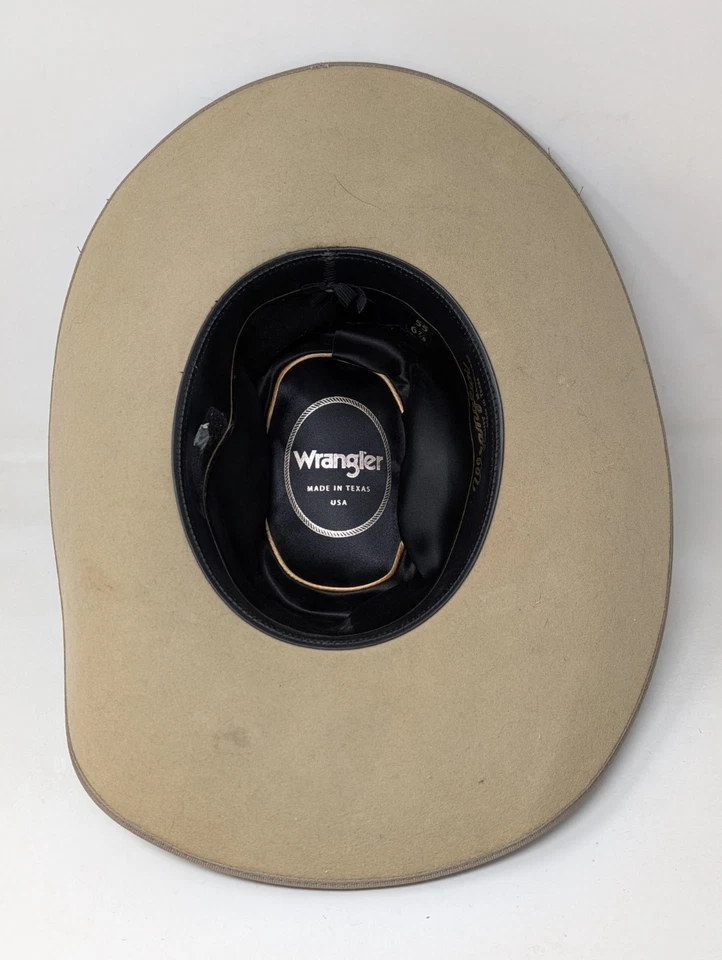 Sombrero de Vaquero Castor Vintage Wrangler 6X Para Hombre Talla 6 7/8 Hecho en EE. UU. Fieltro Texas Foto 3 de 4