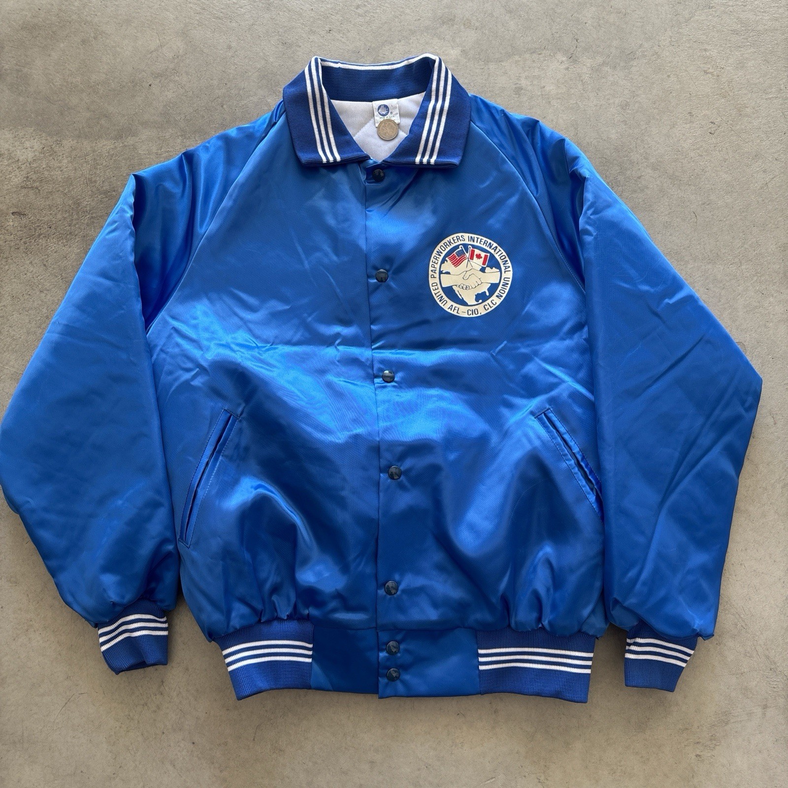 Vintage United Paperworkers International Union Work Bomber Jacket made in USA