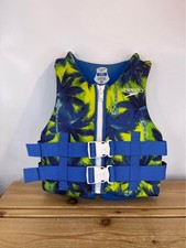 Speedo Youth Life Jacket 50-90 lbs USCG Approved Type III Swim Vest Blue Green