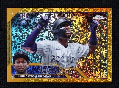 2023 Topps Chrome Update Gold Mini-Diamond Refractor 7/50 Jurickson Profar 9su