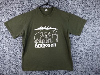 VTG Amboseli National Park Adult L Cropped Shirt Home of Elephants Kenya Africa