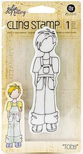 Prima Julie Nutting TOBY Doll Boy Cling Stamps Mixed Media Cards Tags 910969
