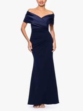 Betsy  Adam Yasmeen Off the Shoulder Scuba Crepe Gown